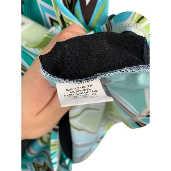 Notations Womens Petite Chevron Wrap Top PM Polyester Spandex - Picture 6 of 6